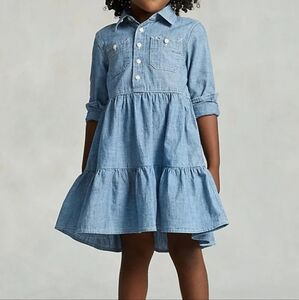 Ralph Lauen Chambray tiered denim dress